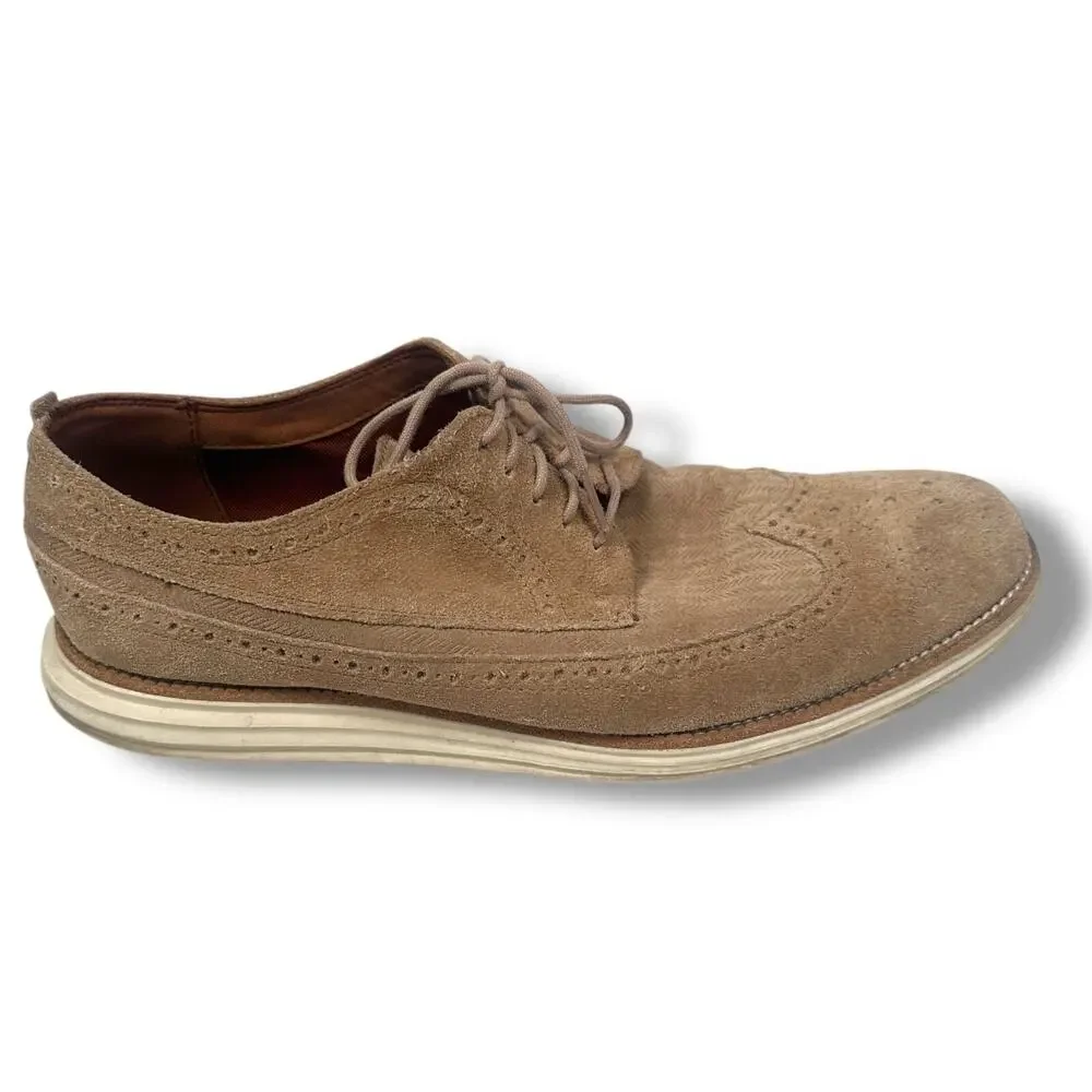 Cole Haan Grand OS Zerogrand Oxford Wingtip Shoes Men's 12‎ Brown Suede C27431